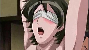 Anime brunette gets gangbanged