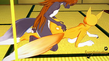 Digimon Hentai – Taomon & Grey Fox Hard Sex 2/2
