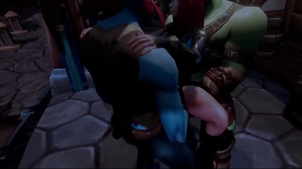 Elf Double teamed by an Ork and a Troll