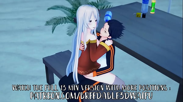 Rezero hentai : Echidna and Subaru having fun at the beach